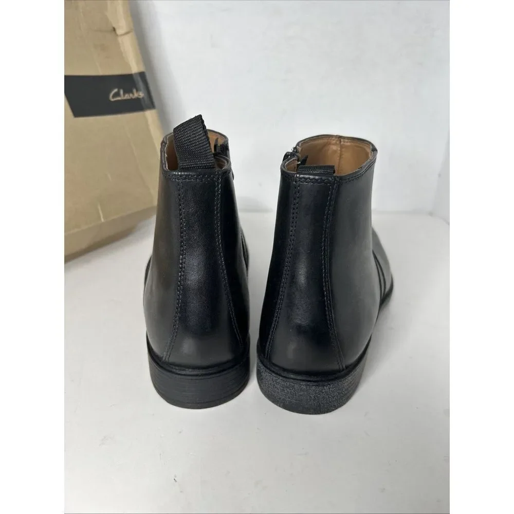 Men's Clark's Vanek Mid Black Leather Boots Size 10‎ M